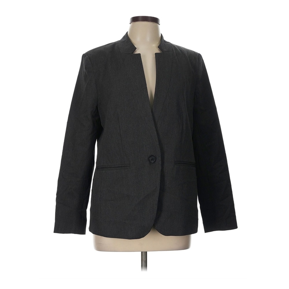 Old Navy Womens‎ Plus 3X Charcoal Gray Collarless Single Button Blazer Jacket